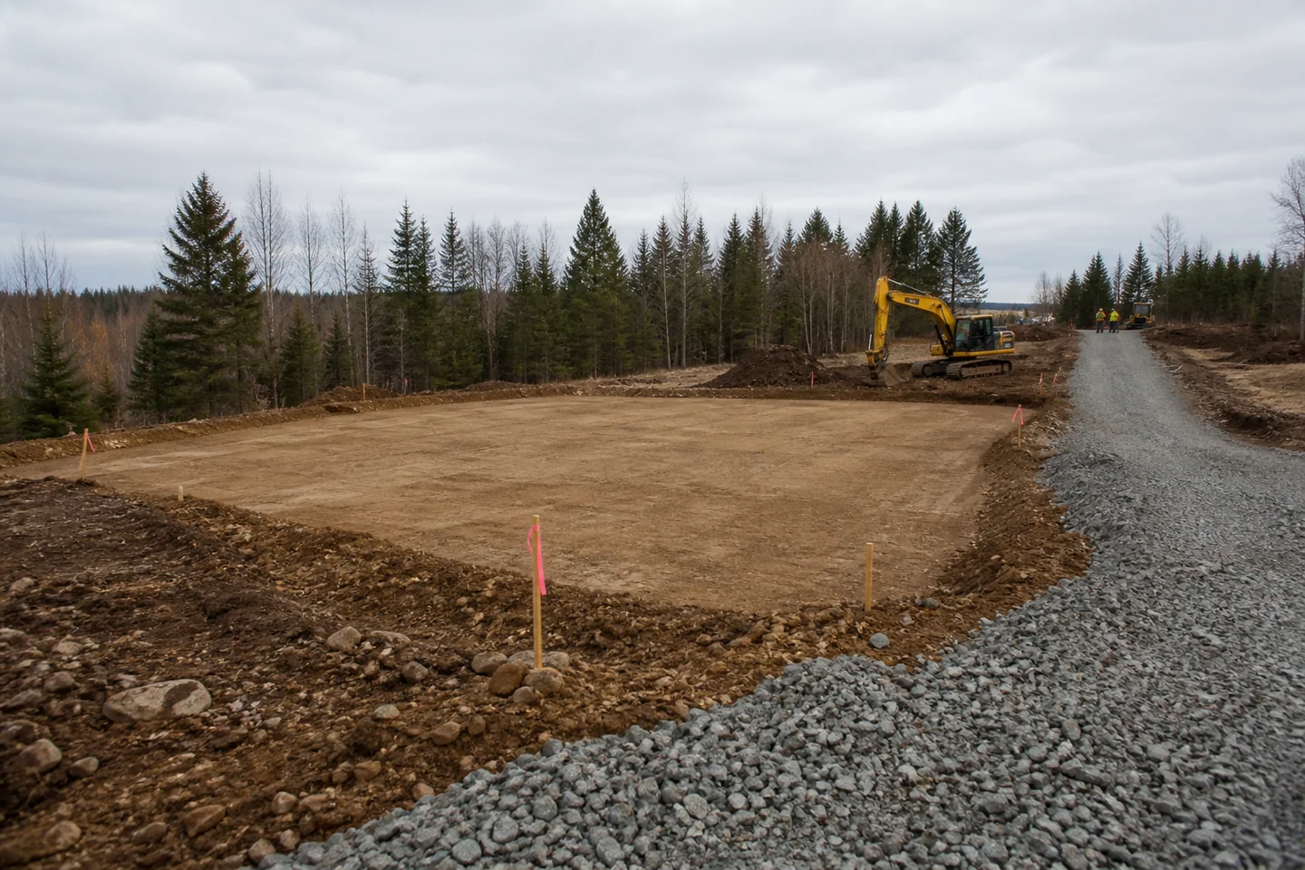 Steel building site preparation