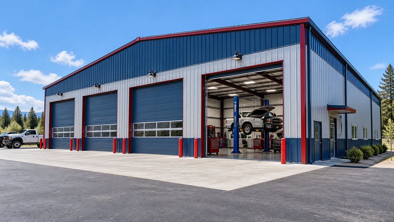 Representative steel garages