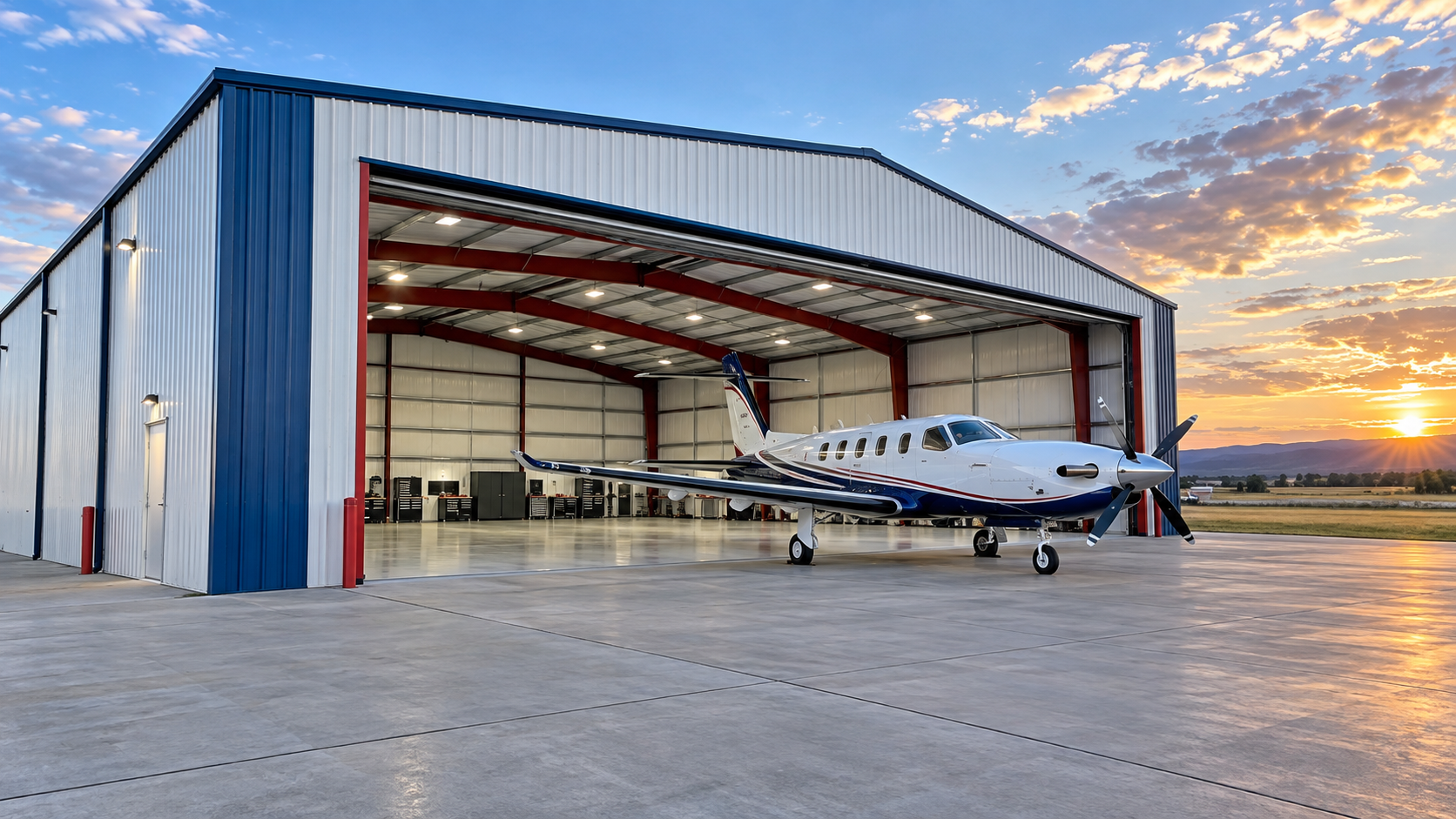 Representative airplane hangars