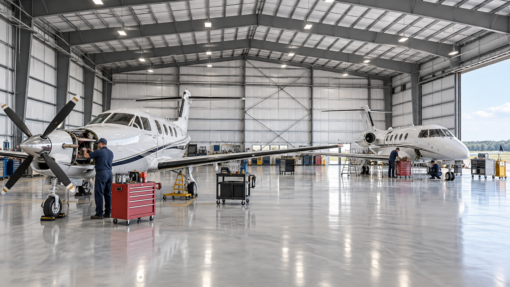 Representative airplane hangars