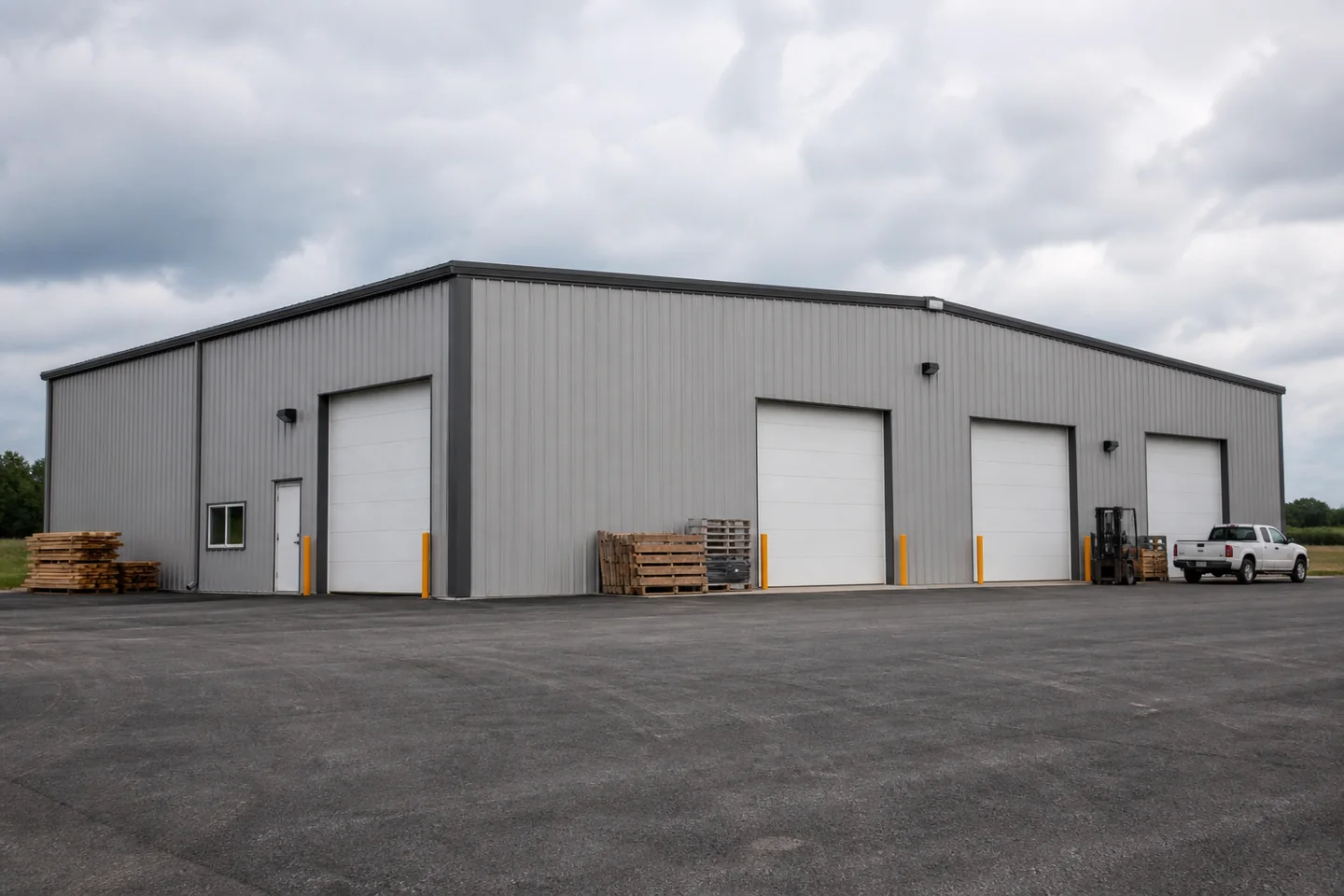 Finished steel warehouse building